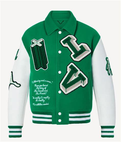 green lv varsity jacket|green louis vuitton jacket.